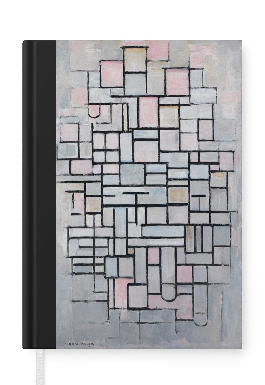 MuchoWow Notizbuch Komposition 6 - Piet Mondrian, Journal, Merkzettel, Tagebuch, Notizheft, A5, 98 Seiten, Haushaltsbuch