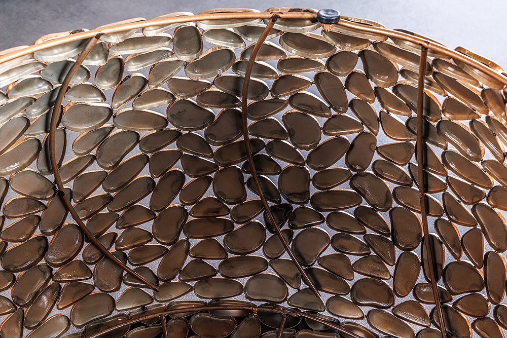 Mosaik-Design STONE · handmade · Couchtisch (Einzelartikel, · · 75cm MOSAIC rund Wohnzimmer riess-ambiente 1-St), Metall kupfer
