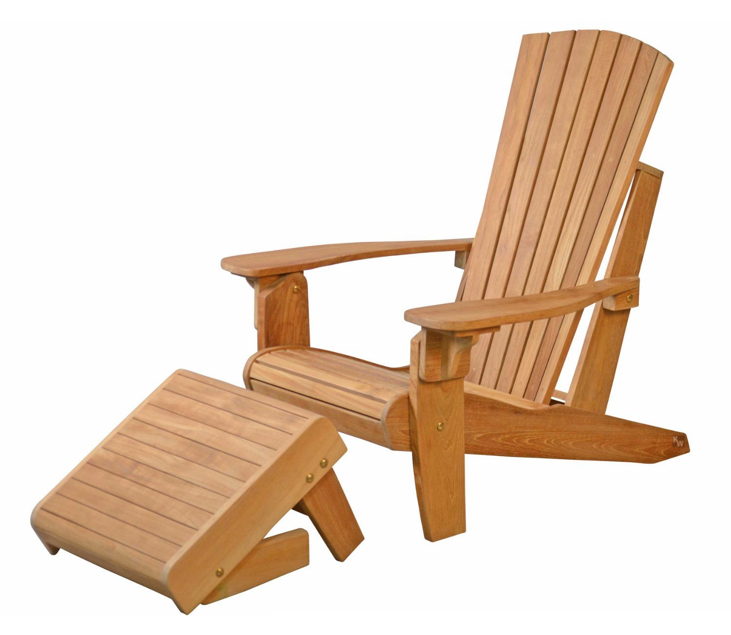 Kai Wiechmann Fußhocker Premium Teak Fußbank 50 x 50 cm als wetterfester Holzhocker, verstellbare und unbehandelte Fußstütze aus Teak