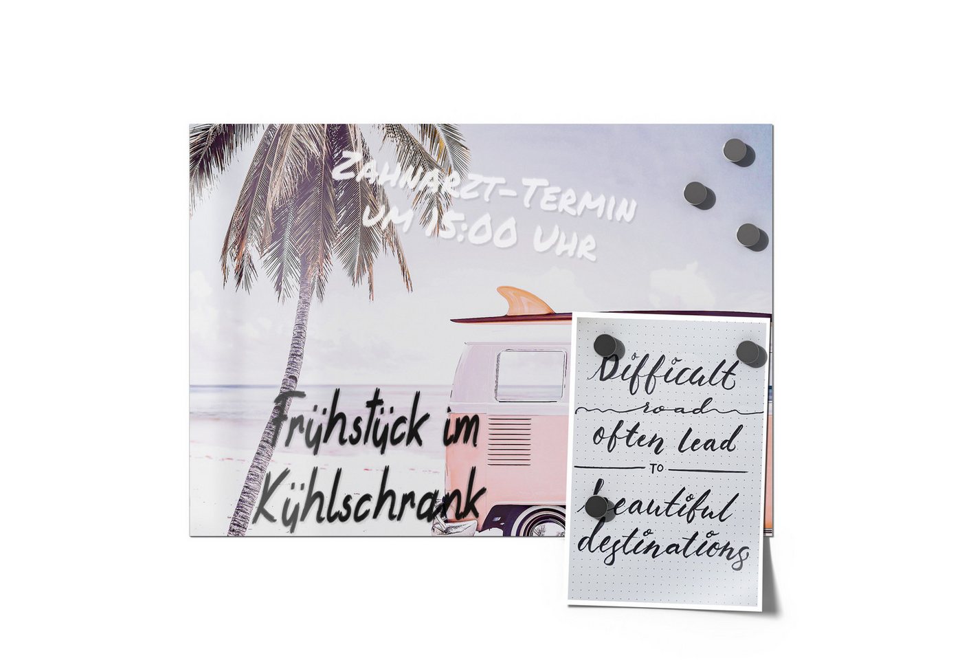 Thumbnail - DEQORI Magnetfolie 'Retro Strandfahrt', beschreibbar universal Magnetmatte magnetisch Folie Planer Kalender