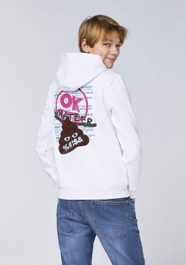 Emoji Kapuzensweatshirt mit Graffiti-Print