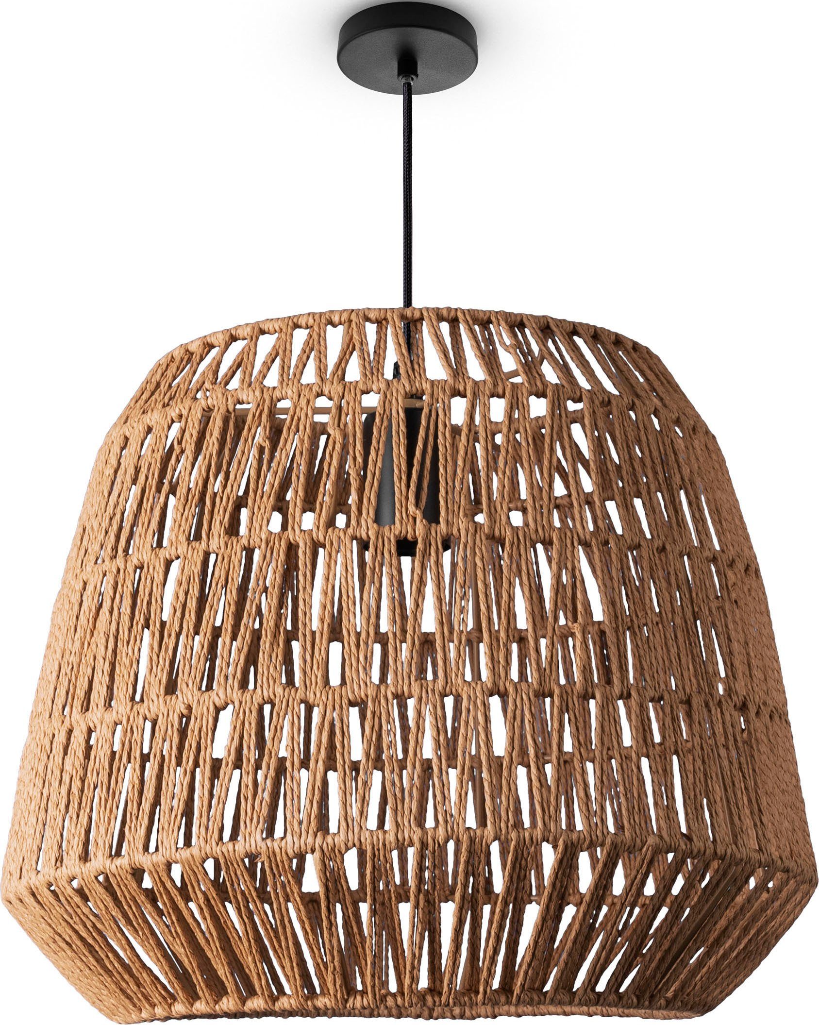 100 % neuer Versandhandel Paco Home Pendelleuchte POMI, Rattan Korb Lampe ohne Pendelleuchte Boho Esszimmerlampe Leuchtmittel, Papier E27