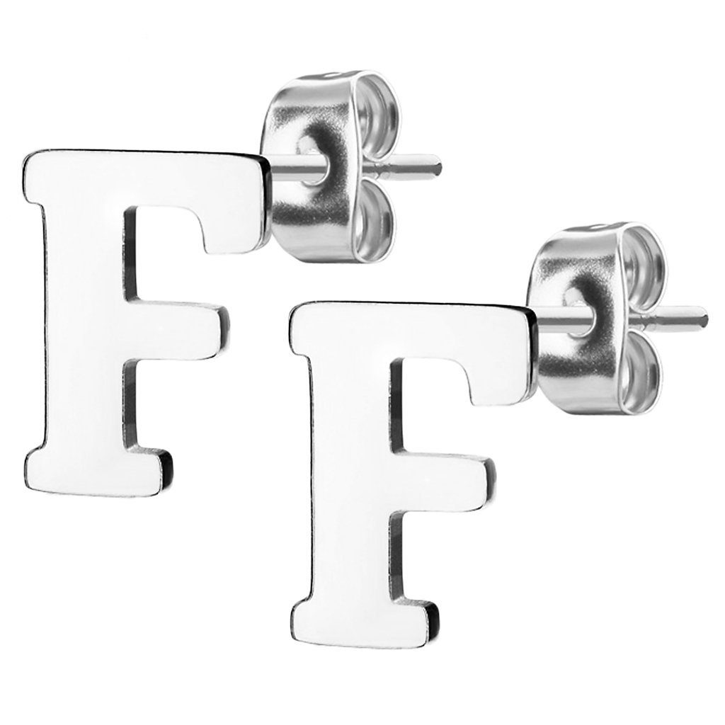 Taffstyle Paar Ohrstecker Ohrringe Buchstaben Alphabet Edelstahl Silber Ohr günstig online kaufen