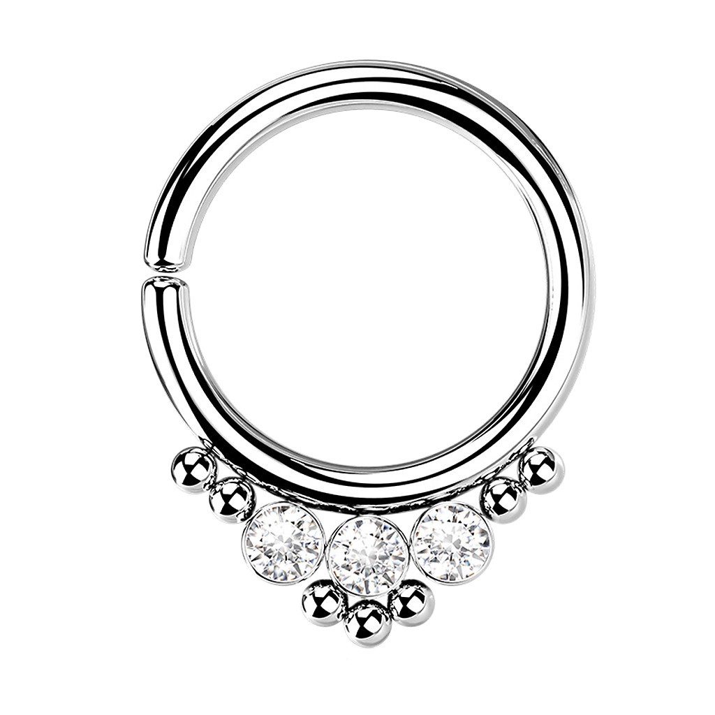 Nasenpiercing Septum Tragus Piercing biegsamer Kristall Kugeln Silber 1,2mm x 8mm
