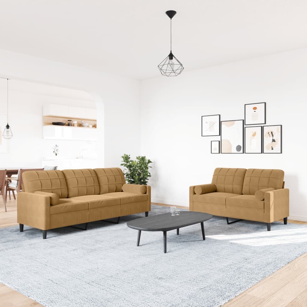 vidaXL Sofa 2-tlg. Sofagarnitur mit Kissen günstig online kaufen