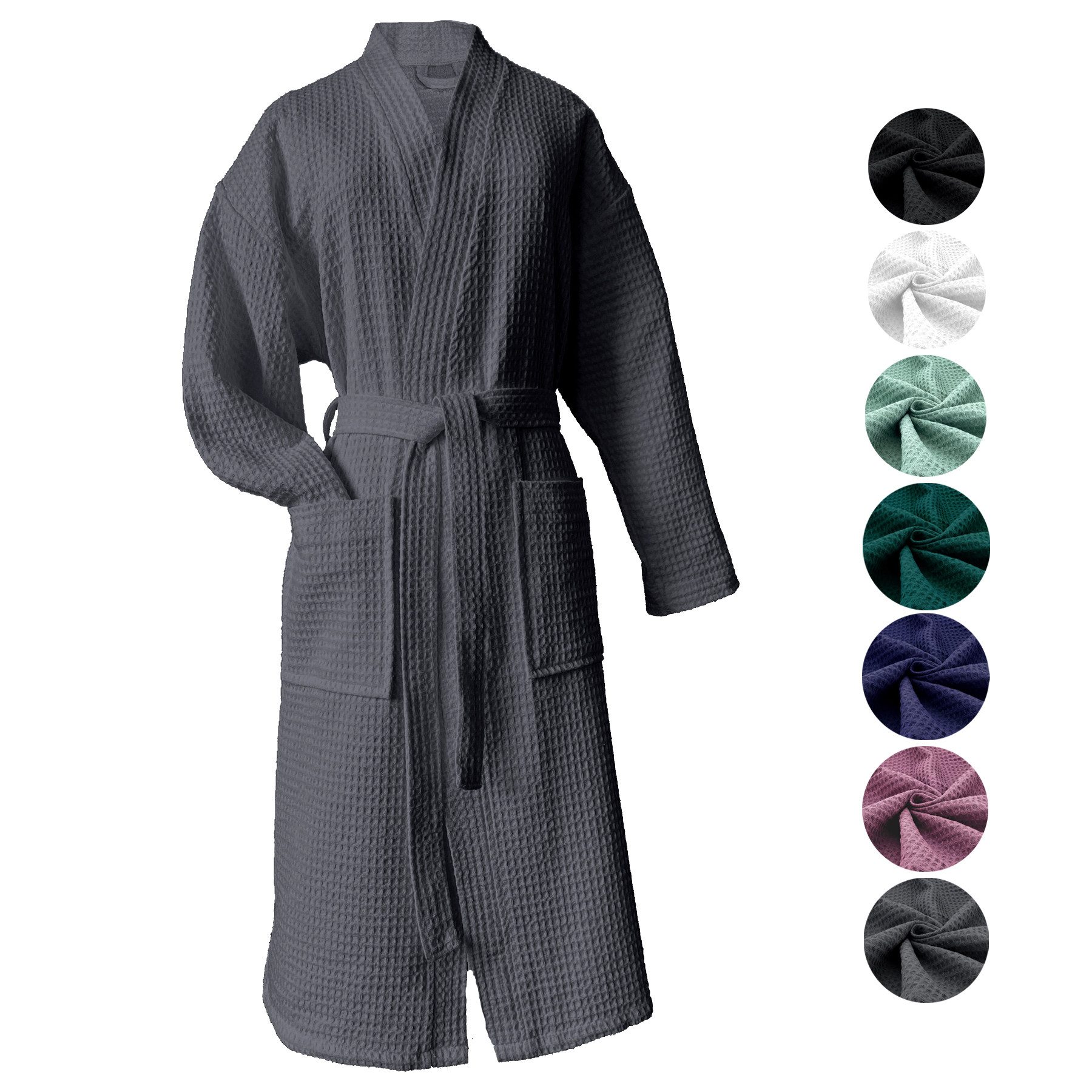 heimtexland Bademantel Reisebademantel Saunamantel Waffelpique Bademantel, günstig online kaufen