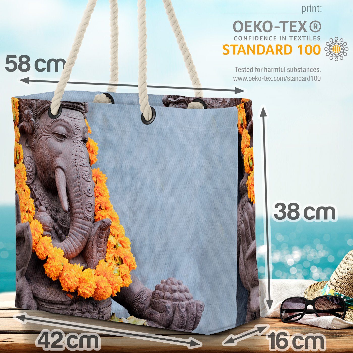 VOID Strandtasche (1-tlg), Ganesha Statue Ganesha Statue Hindu Yoga T Yoga Bahli Hinduismus Bali