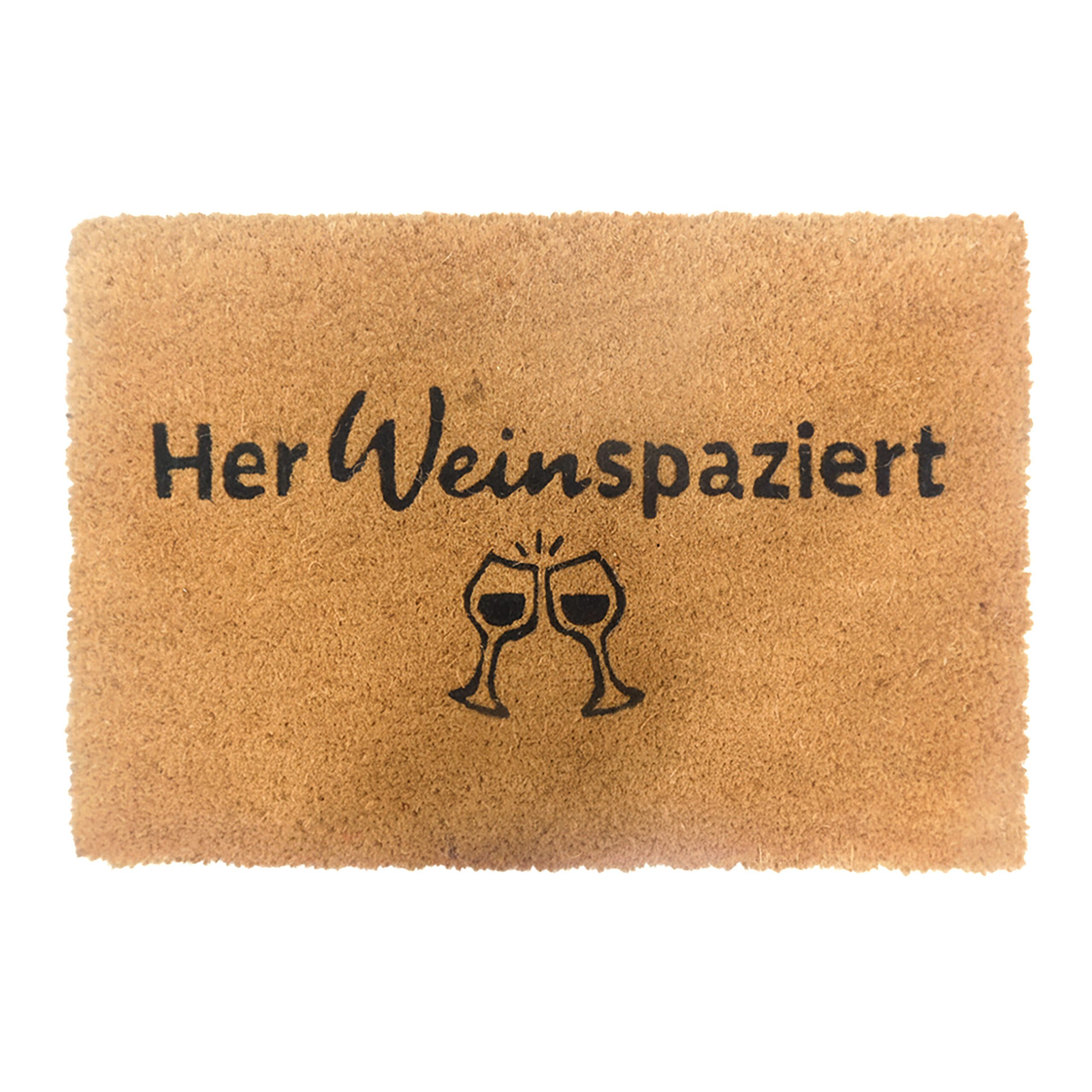 relaxdays Fußmatte Kokos Fußmatte mit Spruch 60x40 cm, rechteckig, Höhe: 10 günstig online kaufen