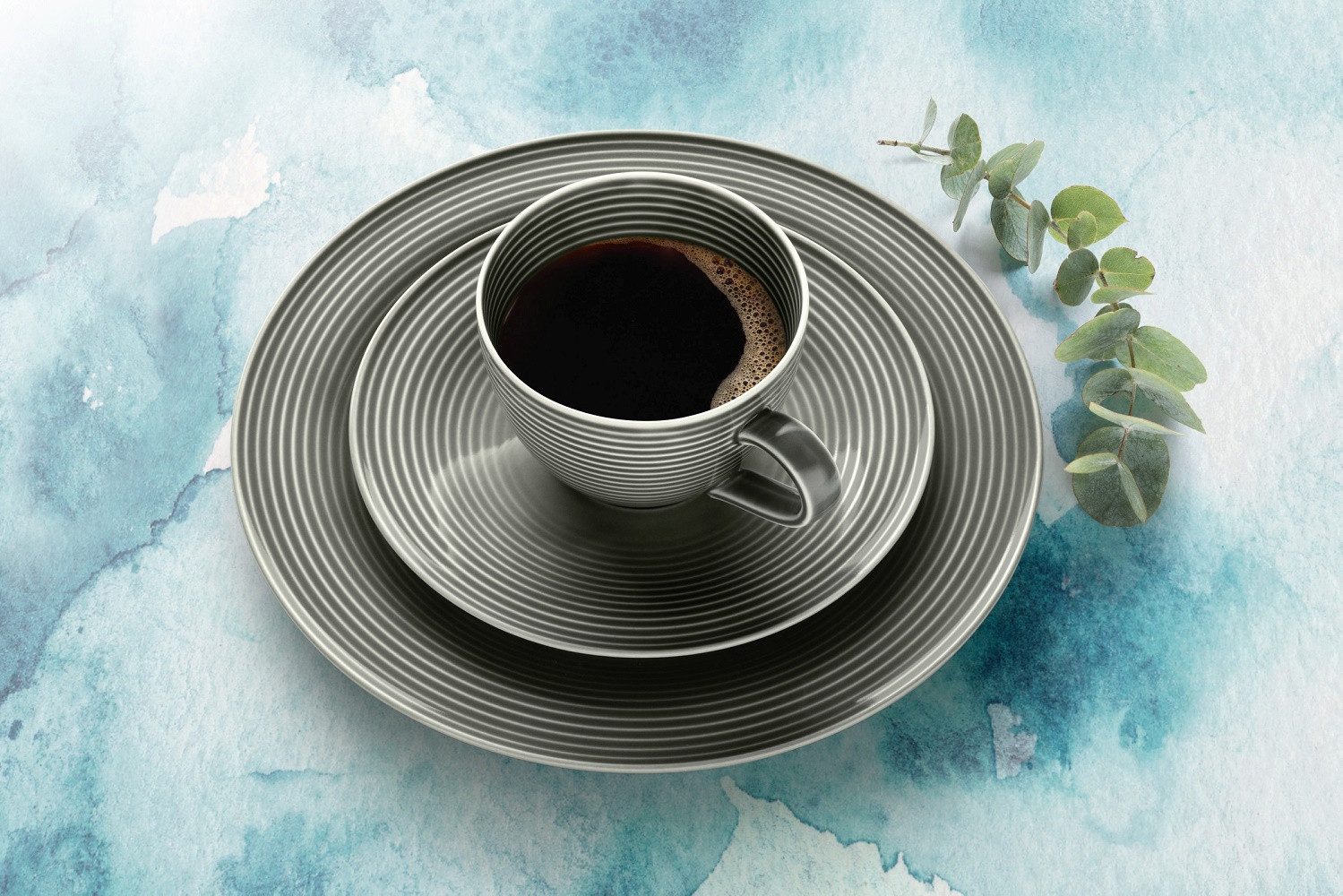 Seltmann Weiden Kaffeeservice Seltmann Weiden Beat Perlgrau Kaffeeservice 20-tlg., 6 Personen, Porzellan