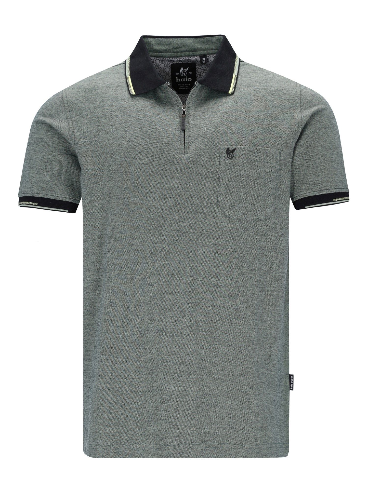 Hajo Poloshirt Poloshirt in Jaspé-Garn und Pikeestruktur - stay fresh-Qualität