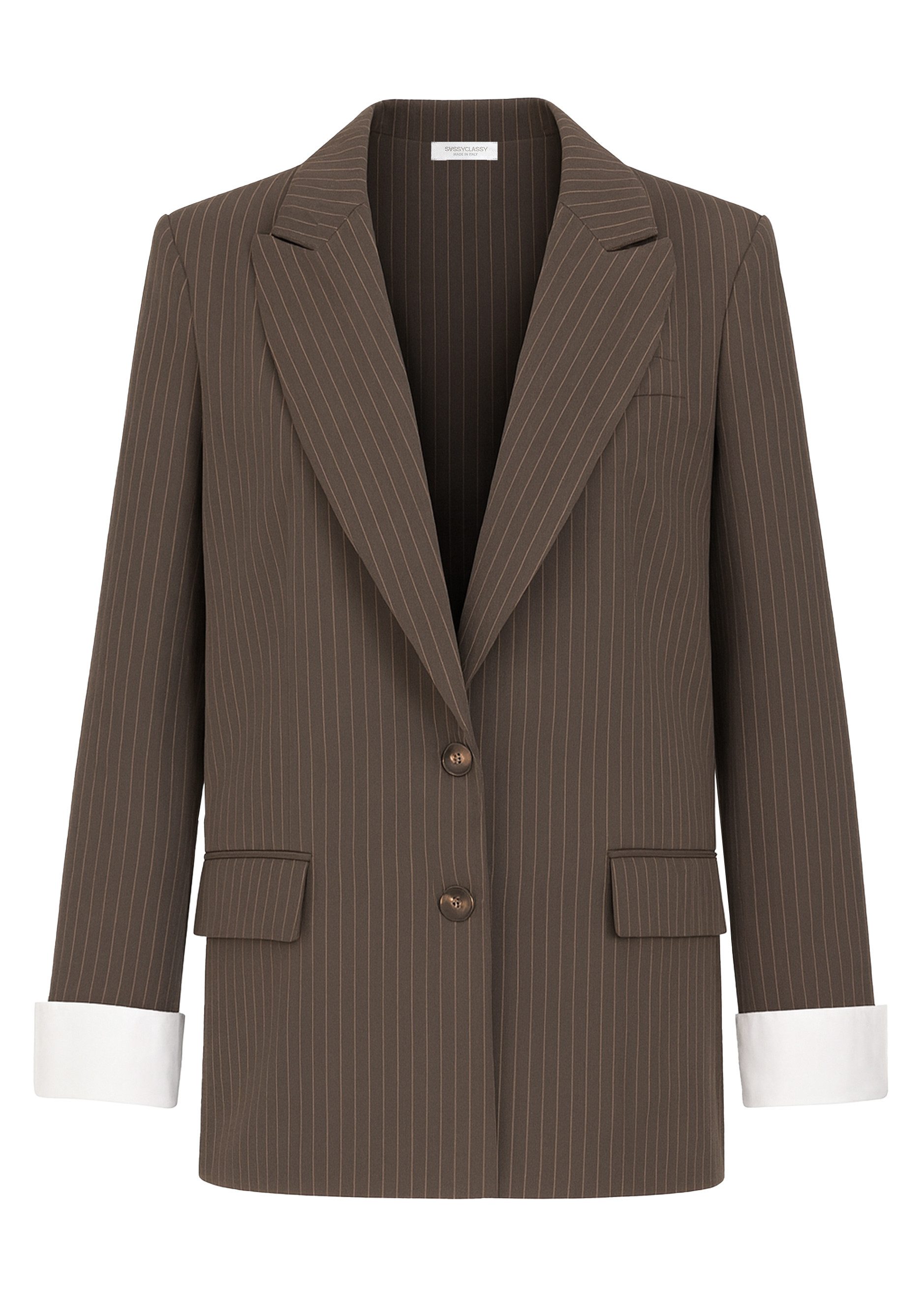 SASSYCLASSY Blusenblazer Oversize Blazer mit Nadelstreifen für Damen Lässig günstig online kaufen