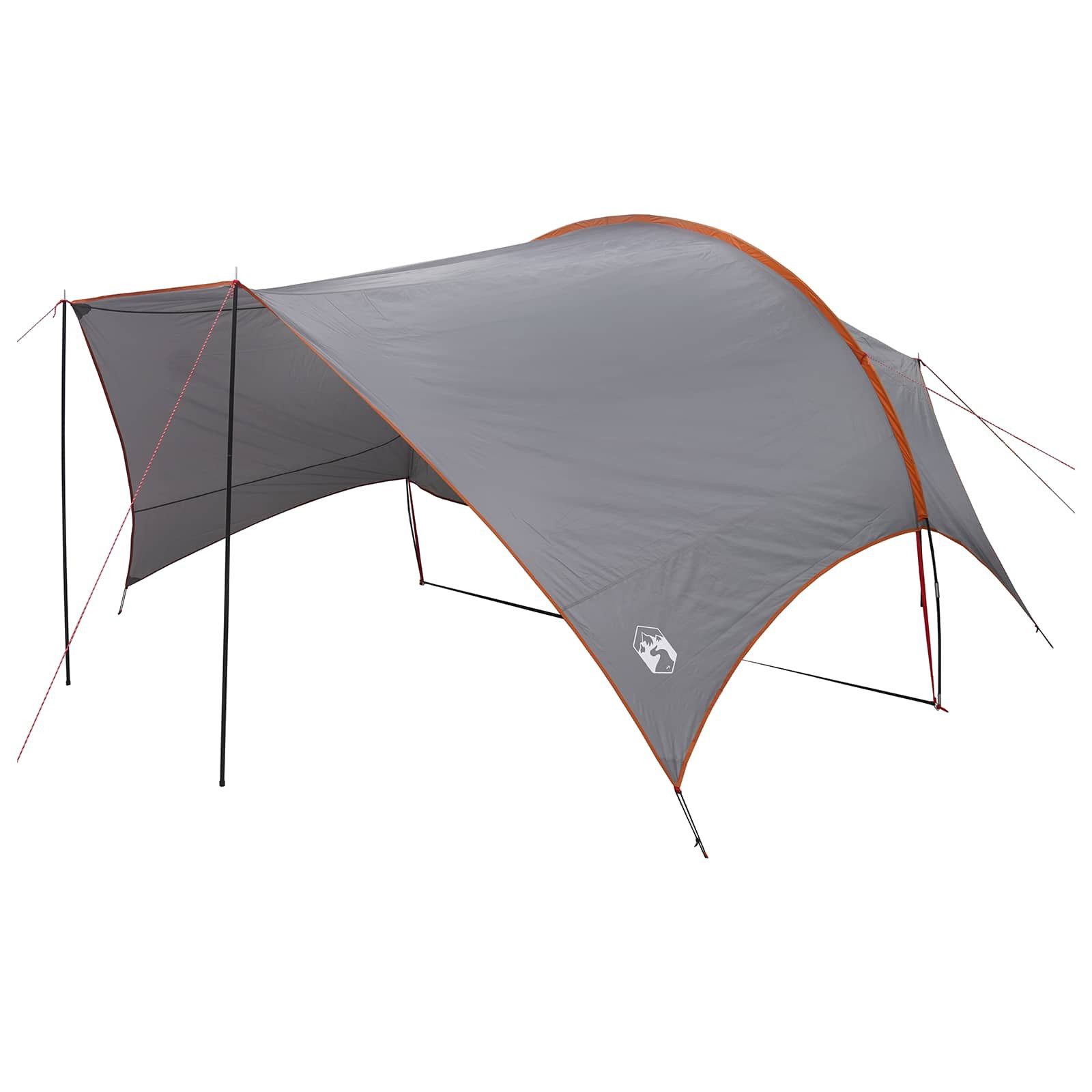 Tarp-Zelt Camping Tarp Wasserfest Grau und Orange 550 x 400 x 230 cm
