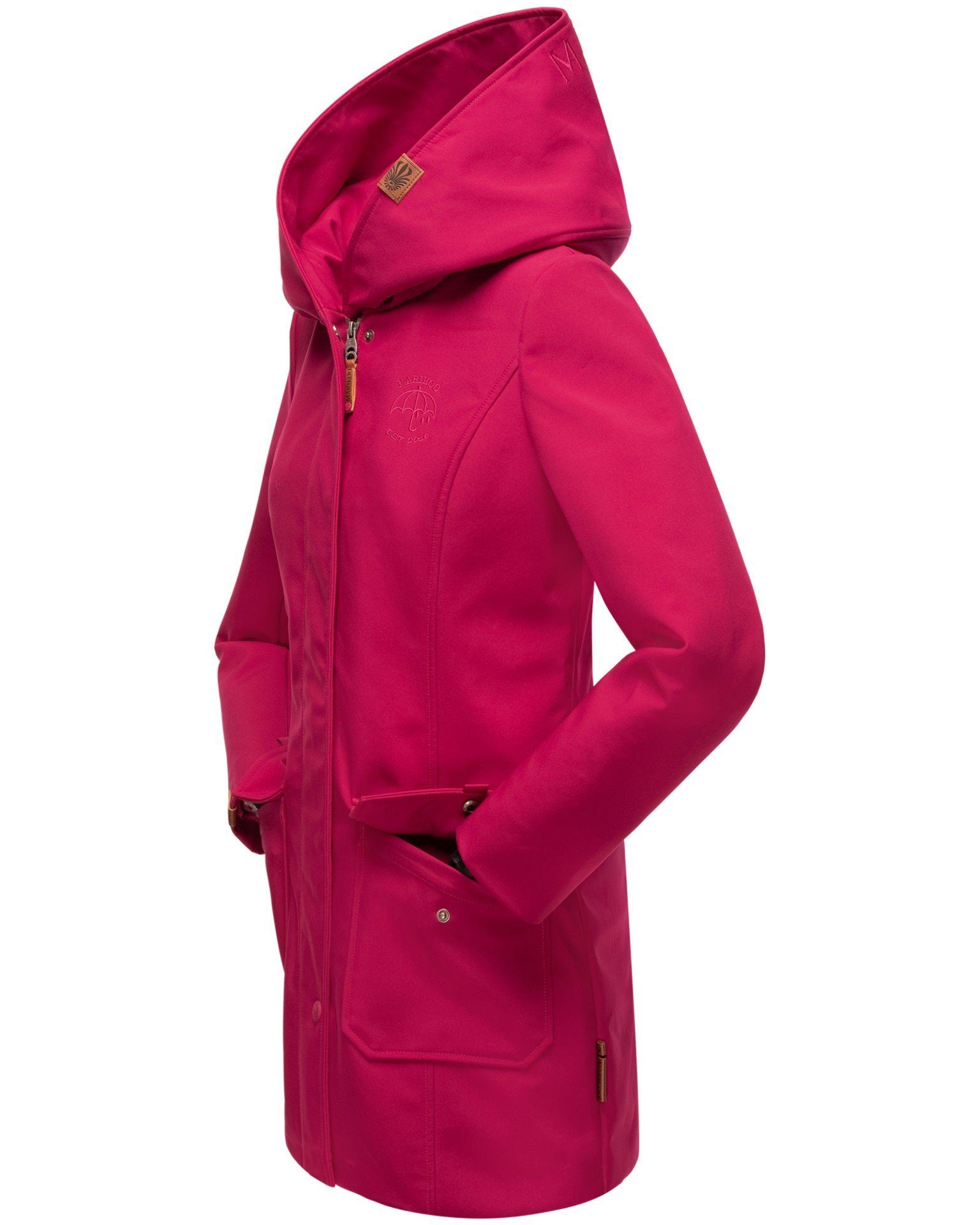 großer mit Marikoo fuchsia Softshelljacke Mayleen Kapuze