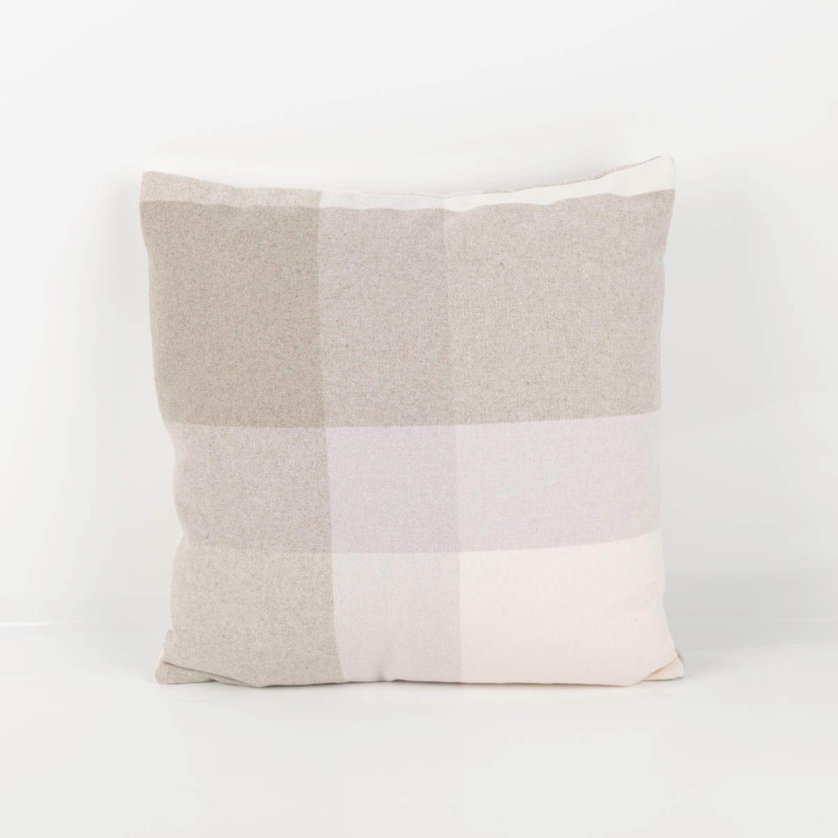 SCHÖNER LEBEN. Dekokissen Kissen Wolloptik Karo beige 45x45cm