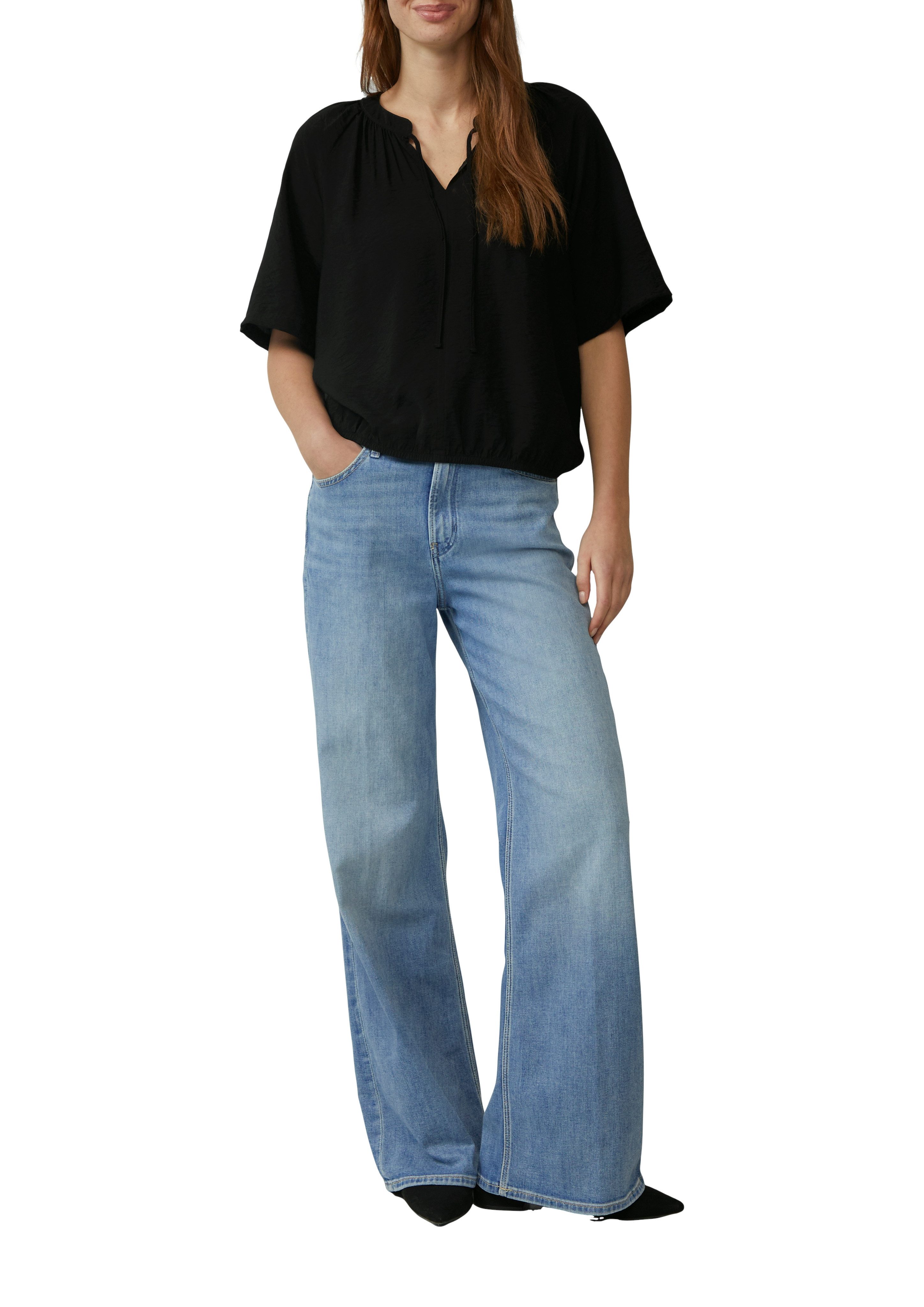 s.Oliver Kurzarmbluse mit All-Over Print günstig online kaufen