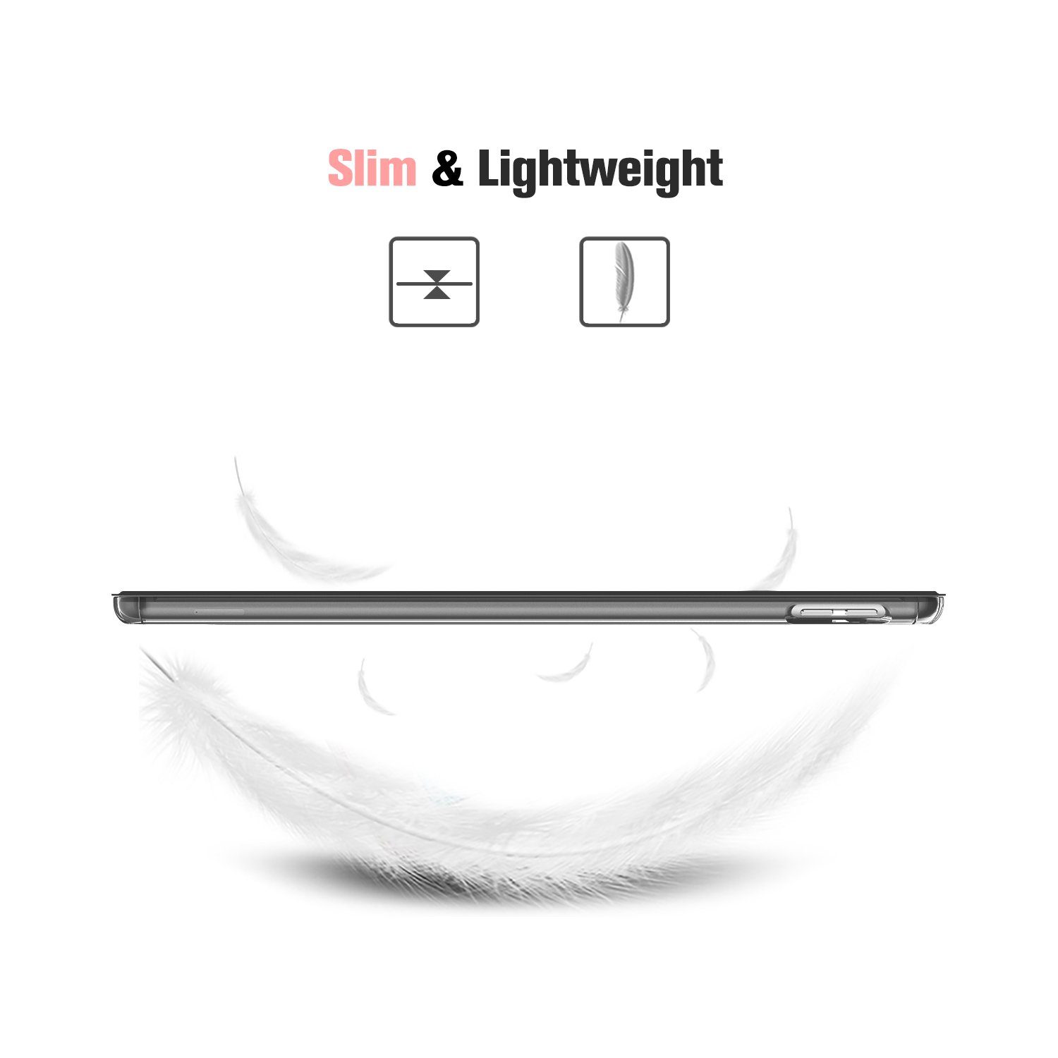 Fintie Tablet-Hülle für iPad 10.2 Zoll (9./8./7. Generation, Modell 2021/2020/2019) 10.2 Zoll, Ultradünn Cover mit transparenter Rückseite Abdeckung Auto Schlaf/Wach