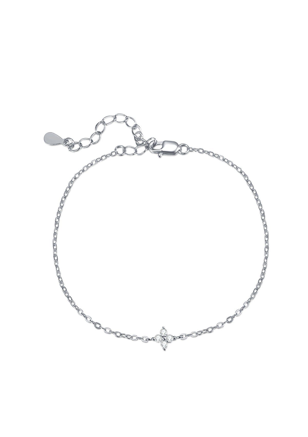 Hey Happiness Silberarmband Blume Zirkon Kettchen, günstig online kaufen