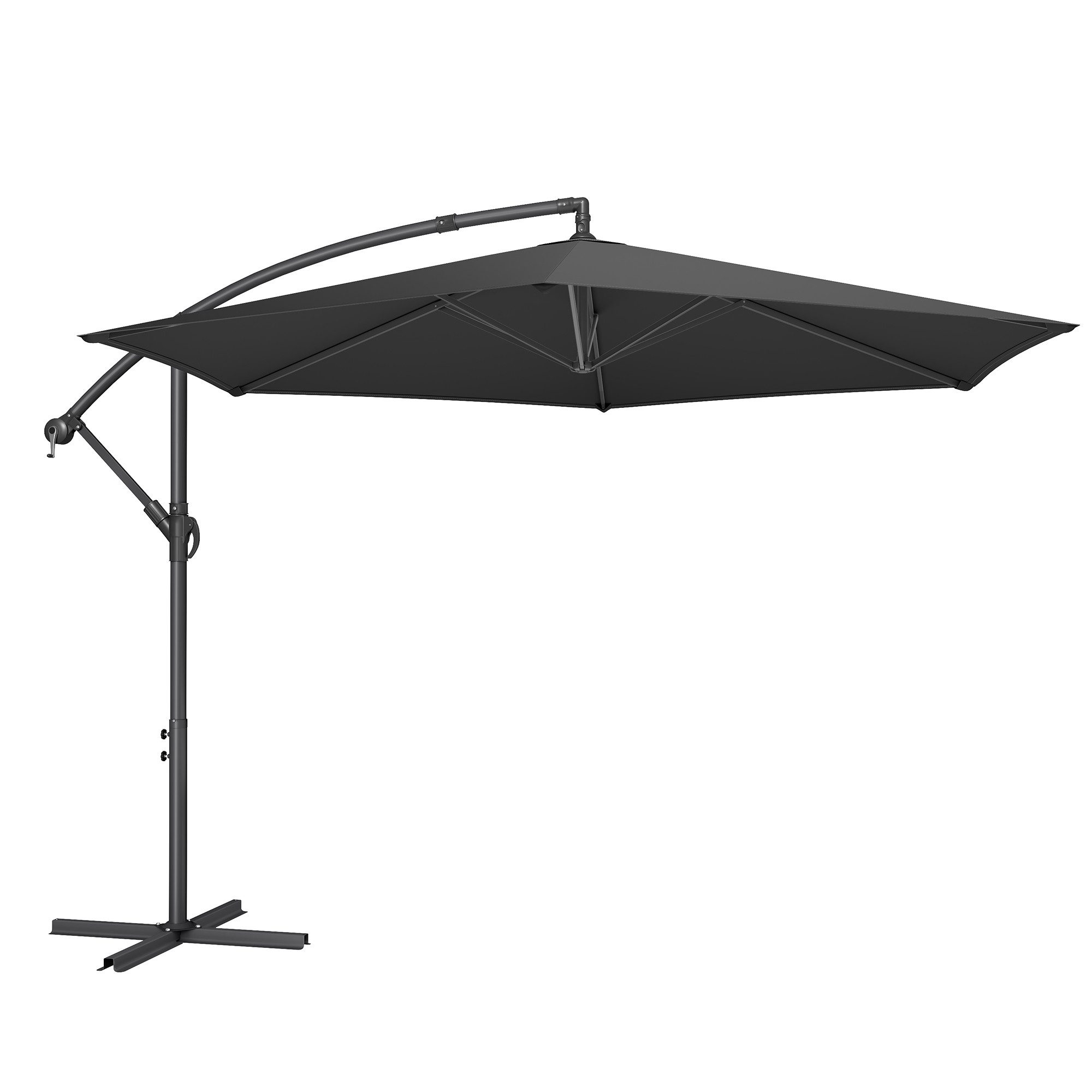 SONGMICS Sonnenschirm, Ø 300 cm,UV-Schutz UPF 50+,mit Kurbel,mit Ständer