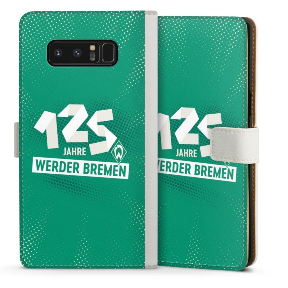 DeinDesign Handyhülle 125 Jahre Werder Bremen Offizielles Lizenzprodukt, Samsung Galaxy Note 8 Hülle Handy Flip Case Wallet Cover