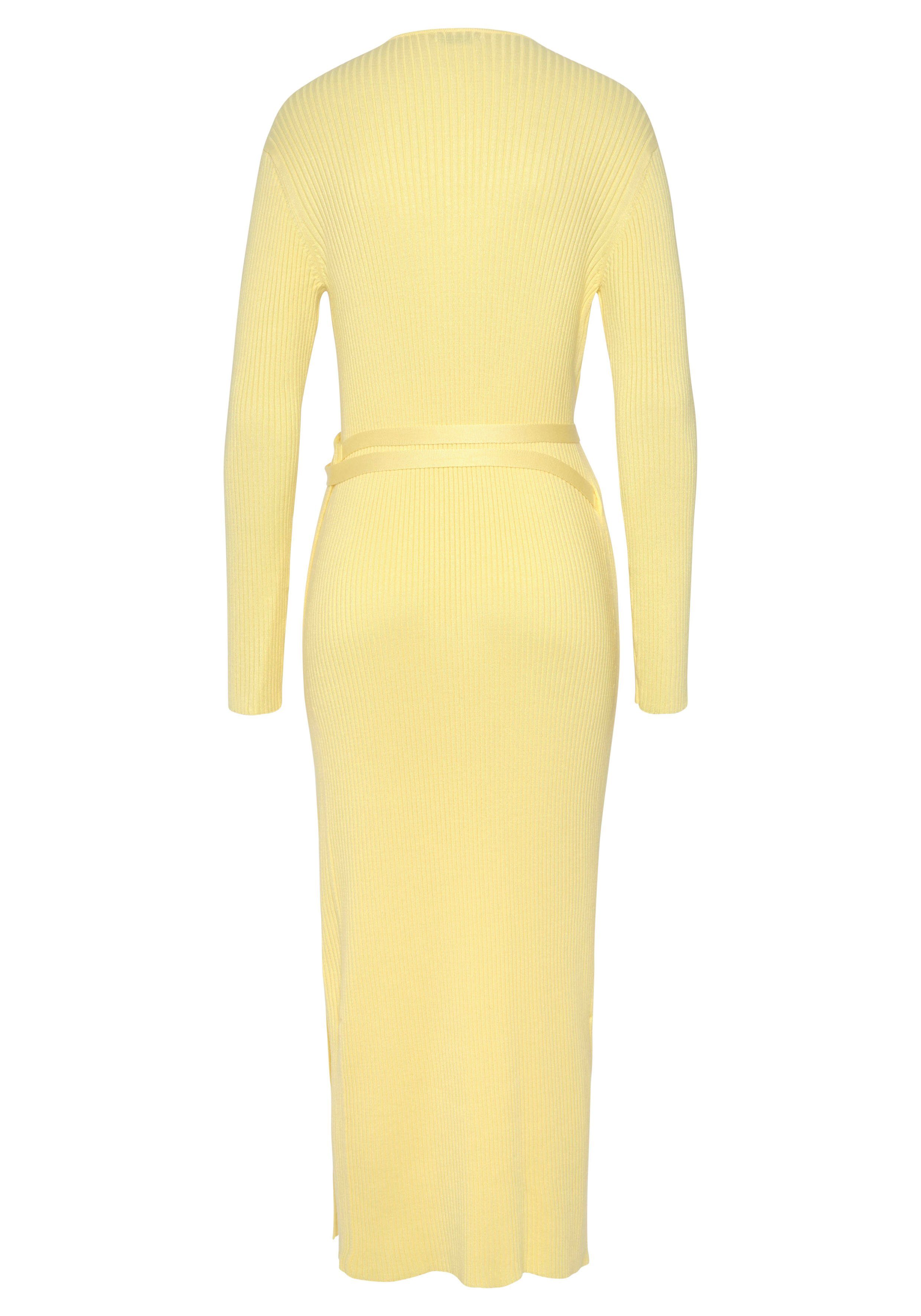 LASCANA Strickkleid Loungekleid zum wickeln mit Taillengürtel, Loungewear