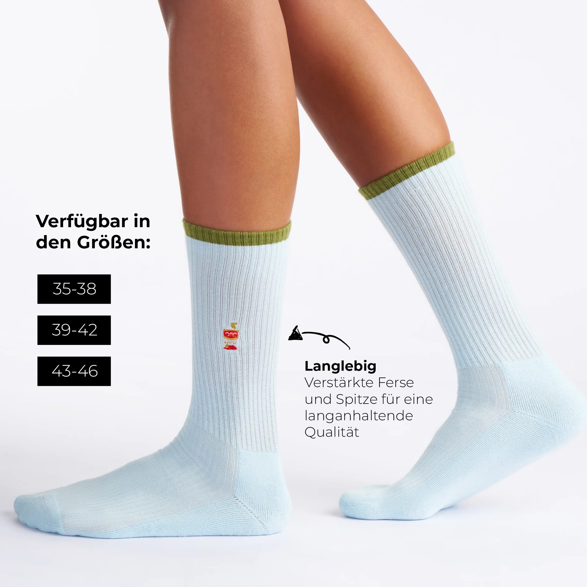 von Jungfeld Tennissocken Mix & Match Tennis Socken-Set Baumwoll-Mischung (2-Paar, 2er-Pack)
