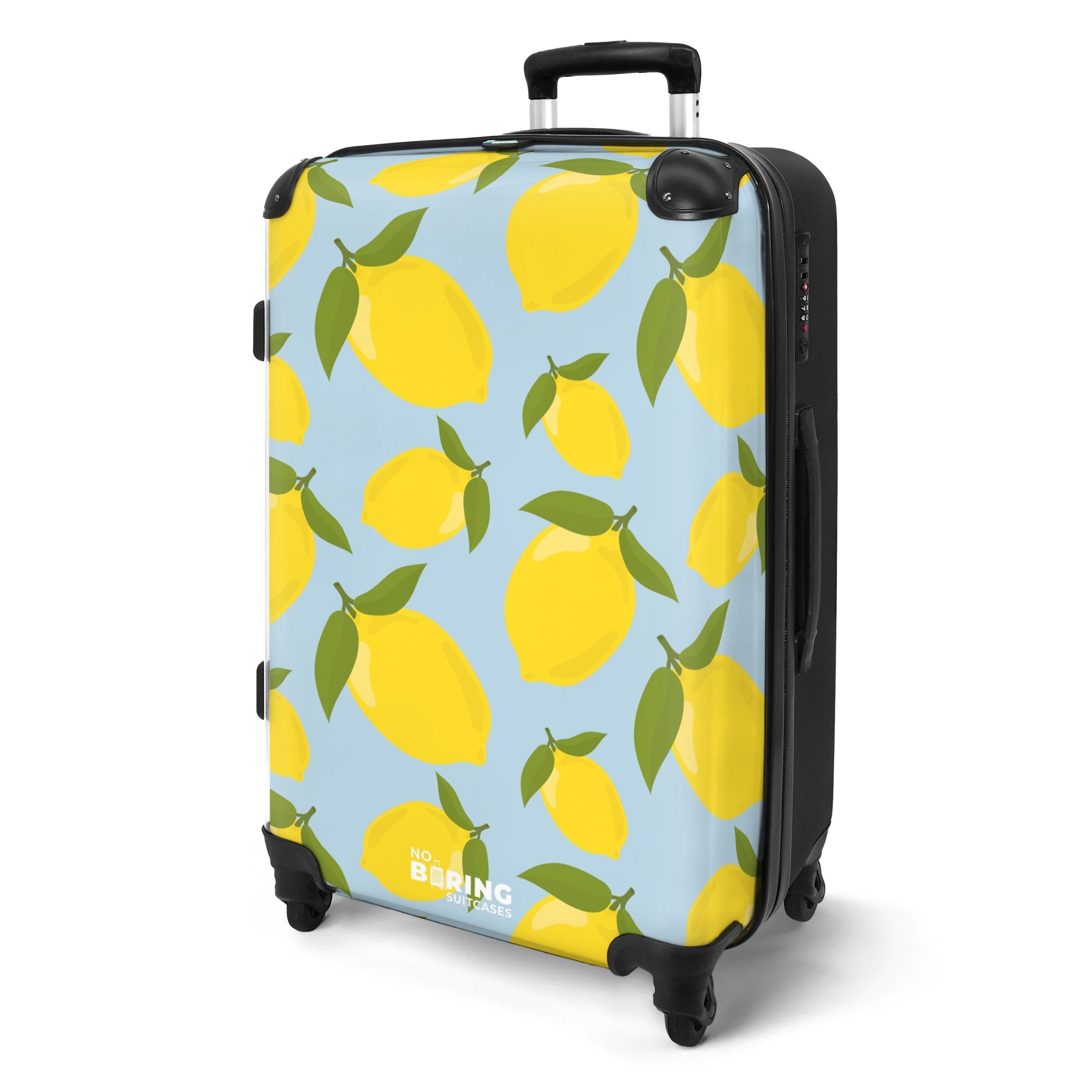 NoBoringSuitcases.com© Hartschalen-Trolley Pastellblau mit Zitronen 67 günstig online kaufen