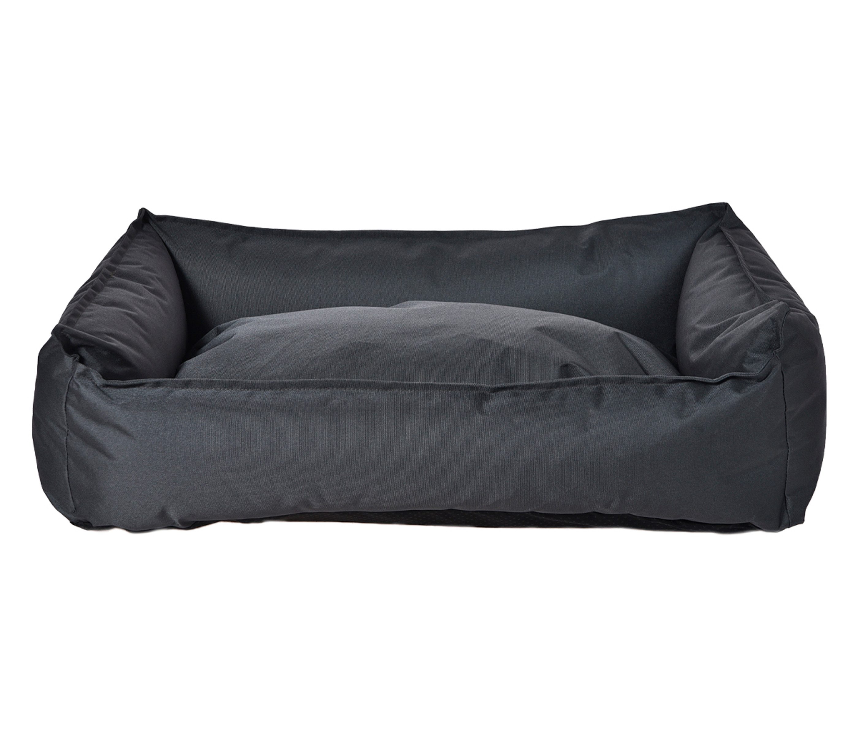 Dehner Tierbett Kuschelbett Woof, Hundebett/Katzenbett, versch. Größen, Polyster, grau, wasserdicht und pflegeleicht