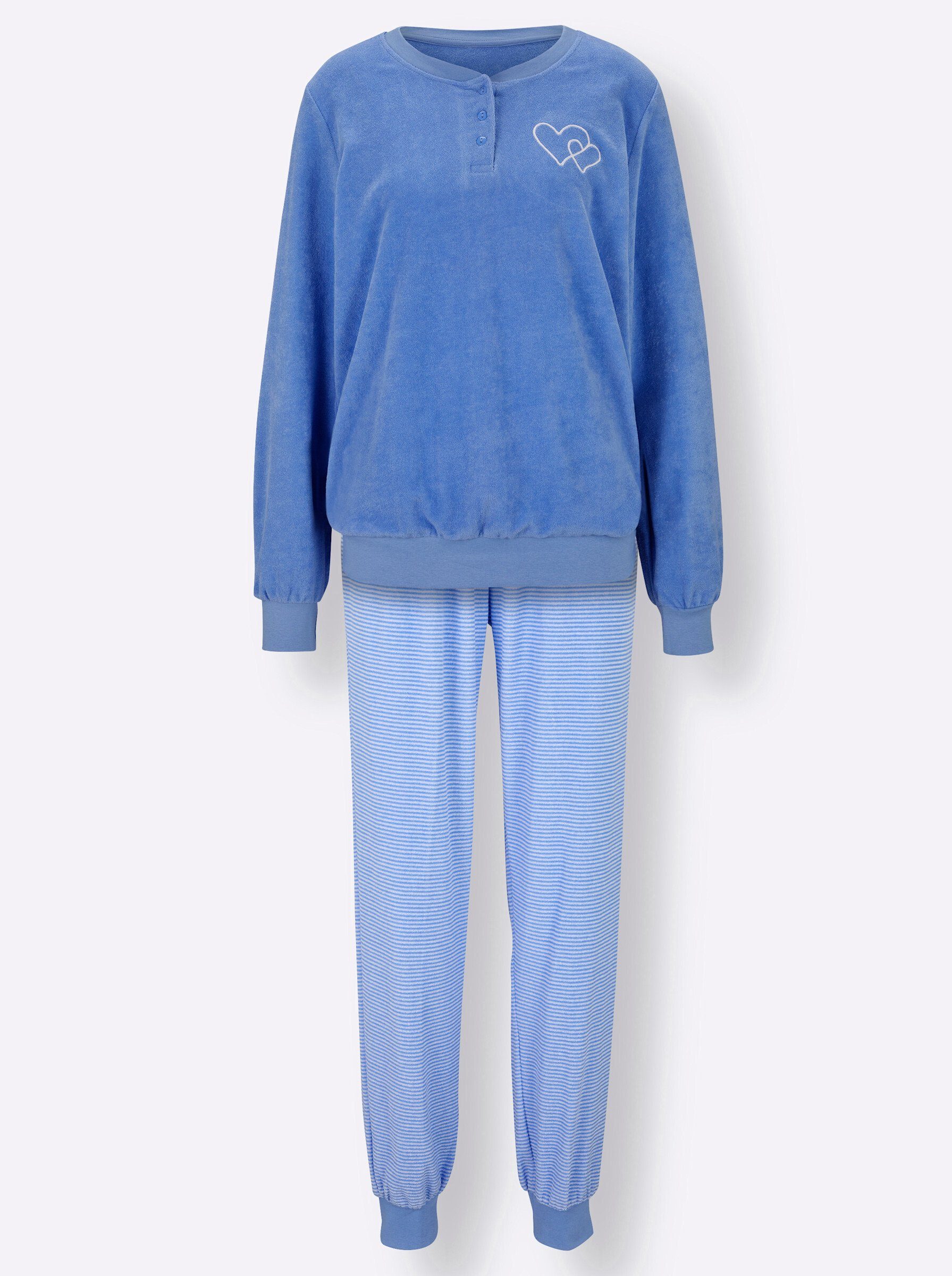 Schlafanzug comtessa himmelblau-geringelt