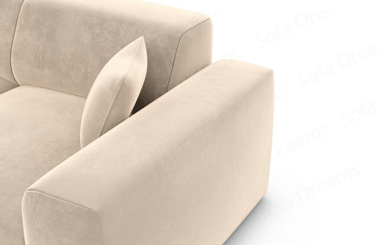 Stoff Ecksofa Sofa Modern Loungesofa, Design Form frei kurz Stoffsofa, Dreams beige02 wählbar Mallorca Sofa L Samt Ausrichtung