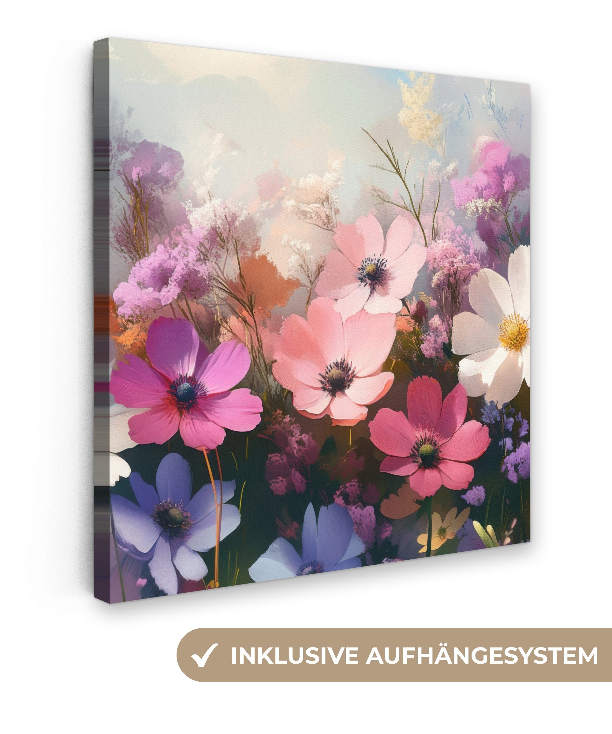 OneMillionCanvasses® Leinwandbild Blumen - Bunt - günstig online kaufen
