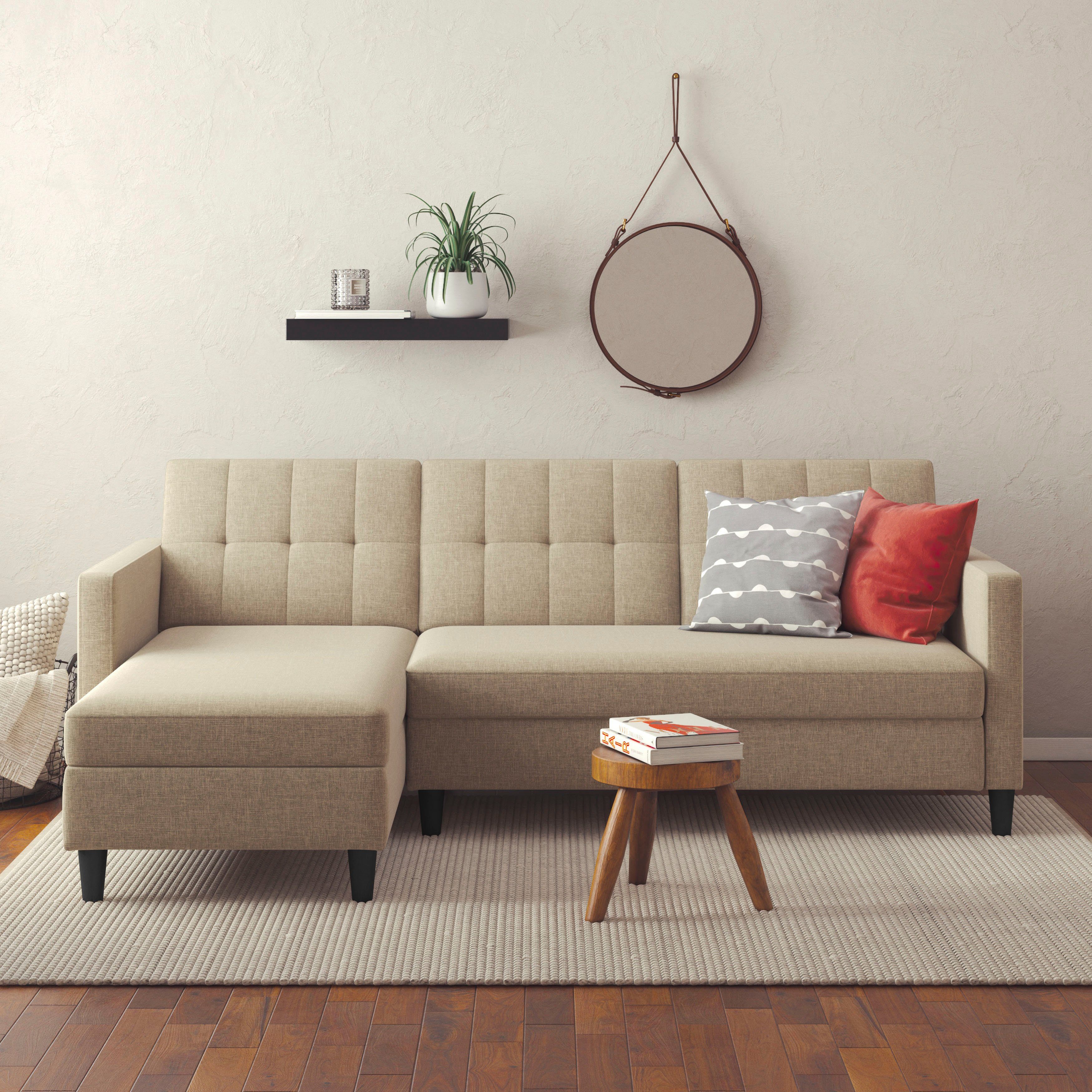 Dorel Home Ecksofa Hartford, mit Bettfunktion und Stauraum, Recamiere beidseitig montierbar