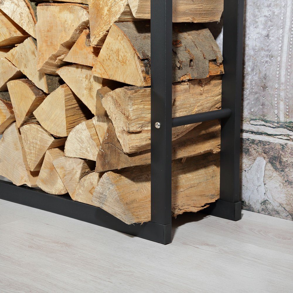 Feel2Home Kaminholzregal Kaminholzständer Brennholzregal Kaminholzablage Holz versch. Größen, (Stück, Holzregal), Pulverbeschichtet
