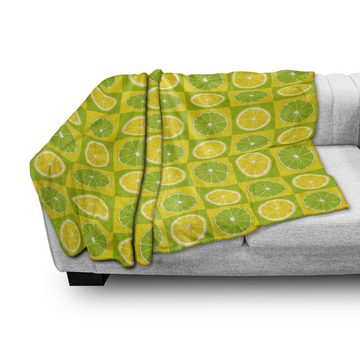Wohndecke Gemütlicher Plüsch für den Innen- und Außenbereich, Abakuhaus, Lime Green Lemon Lime Pop-Art
