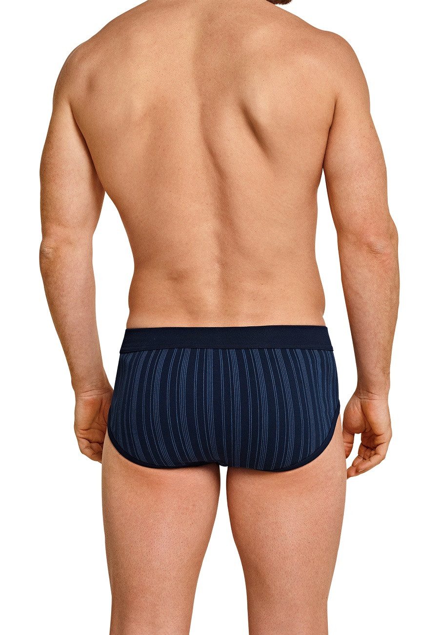 Schiesser Minislip Sportslip Original Feinripp mit Eingriff navy gestreift Herren