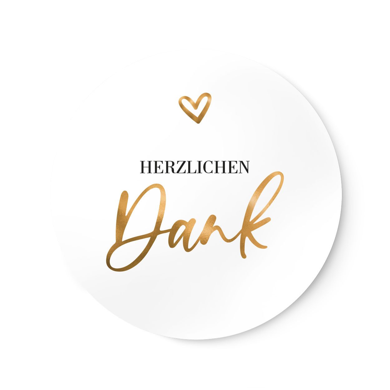 NORDEULE Aufkleber Herzlichen Dank No.1, Runde Etiketten Danke mit Herz, (im Set, 40tlg), ideal für Danksagungen Dankeskarten Hochzeitskarten DIYs