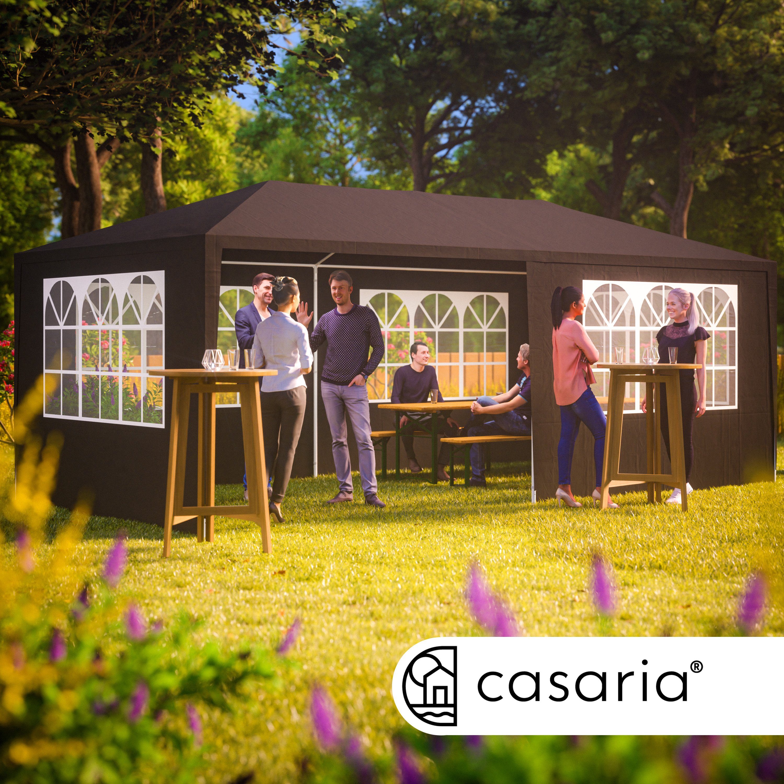 Casaria Partyzelt Rimini, anthrazit 3x6m UV-Schutz günstig online kaufen