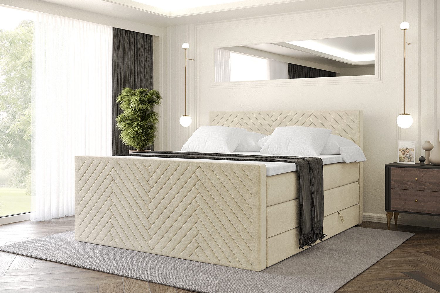 ALTDECOR Boxspringbett VEXA-Z KING (Multipocket-Matratze H4, günstig online kaufen