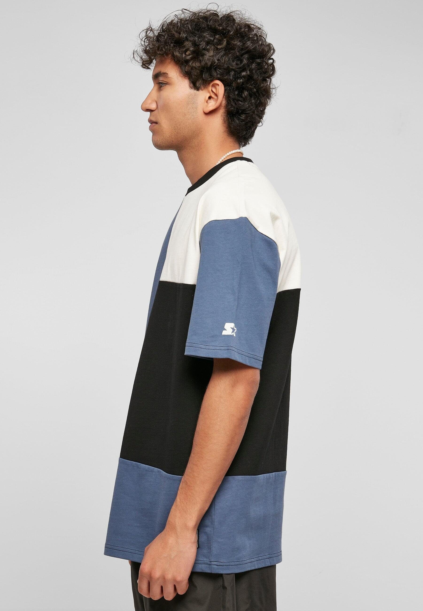 Oversize Starter Starter T-Shirt (1-tlg) Herren vintageblue/black/palewhite Tee Patchwork Black Label