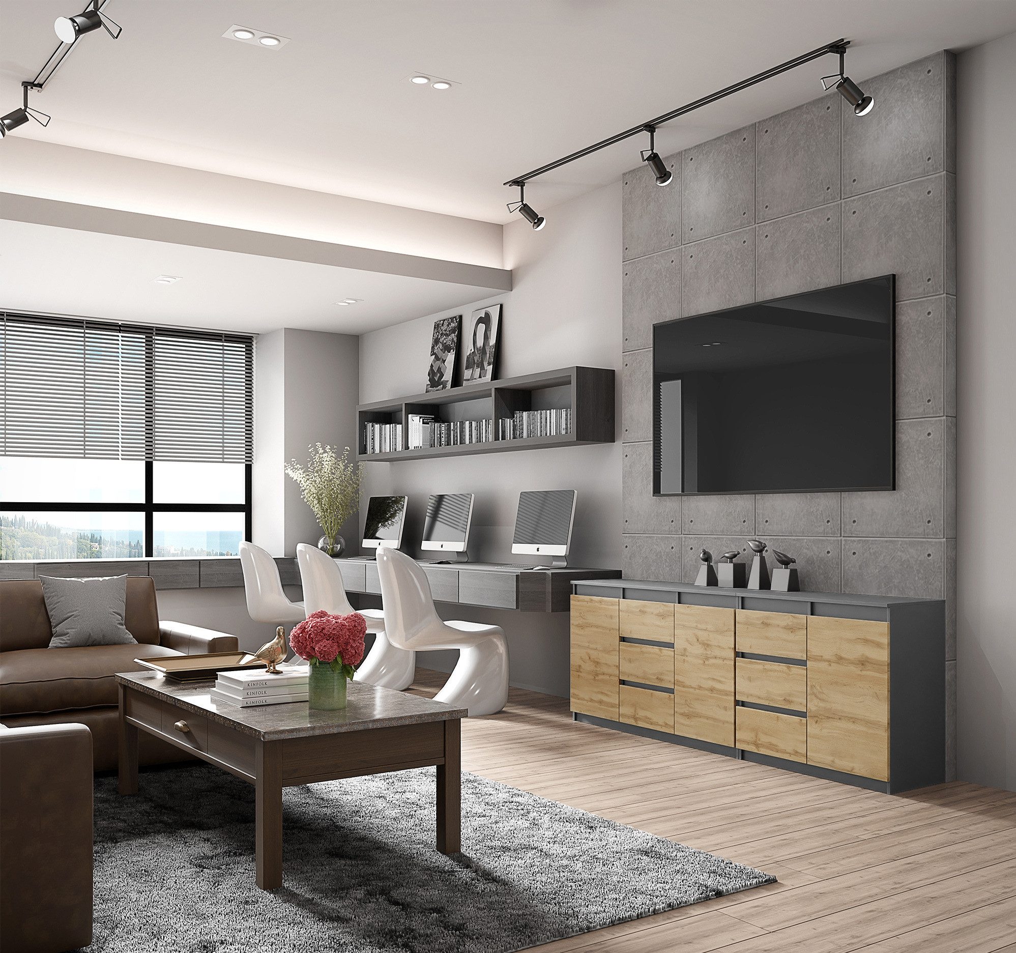 Furnica Kommode Anthrazit 200 cm mit 6 Schubladen und 3 Türen- Wohn-und Schlafzimmer – Bild 3 von 5