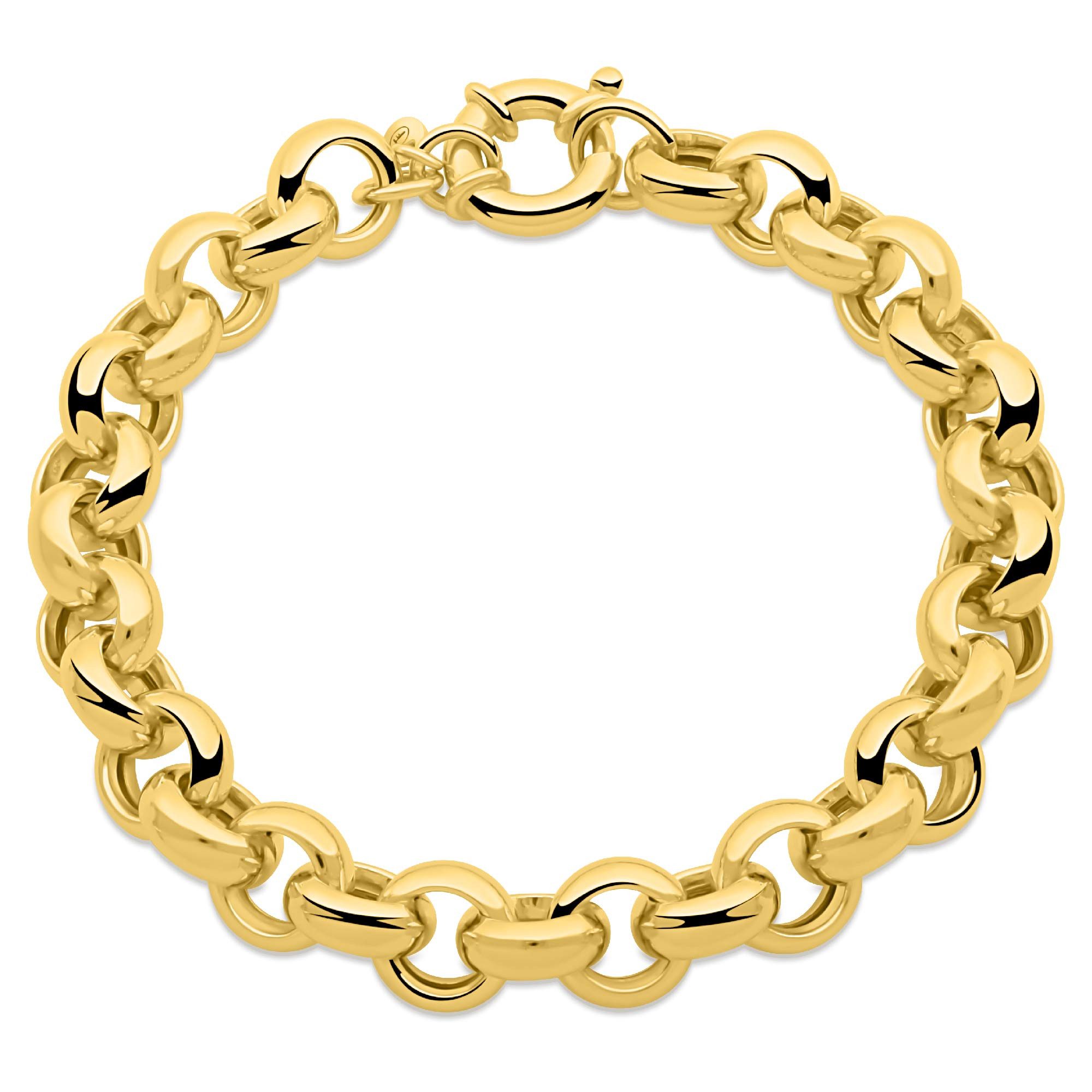 Tony Fein Armband Erbsarmband 585er Gelbgold Vergoldet Hochglanzpoliert, Made in Italy für Damen und Herren