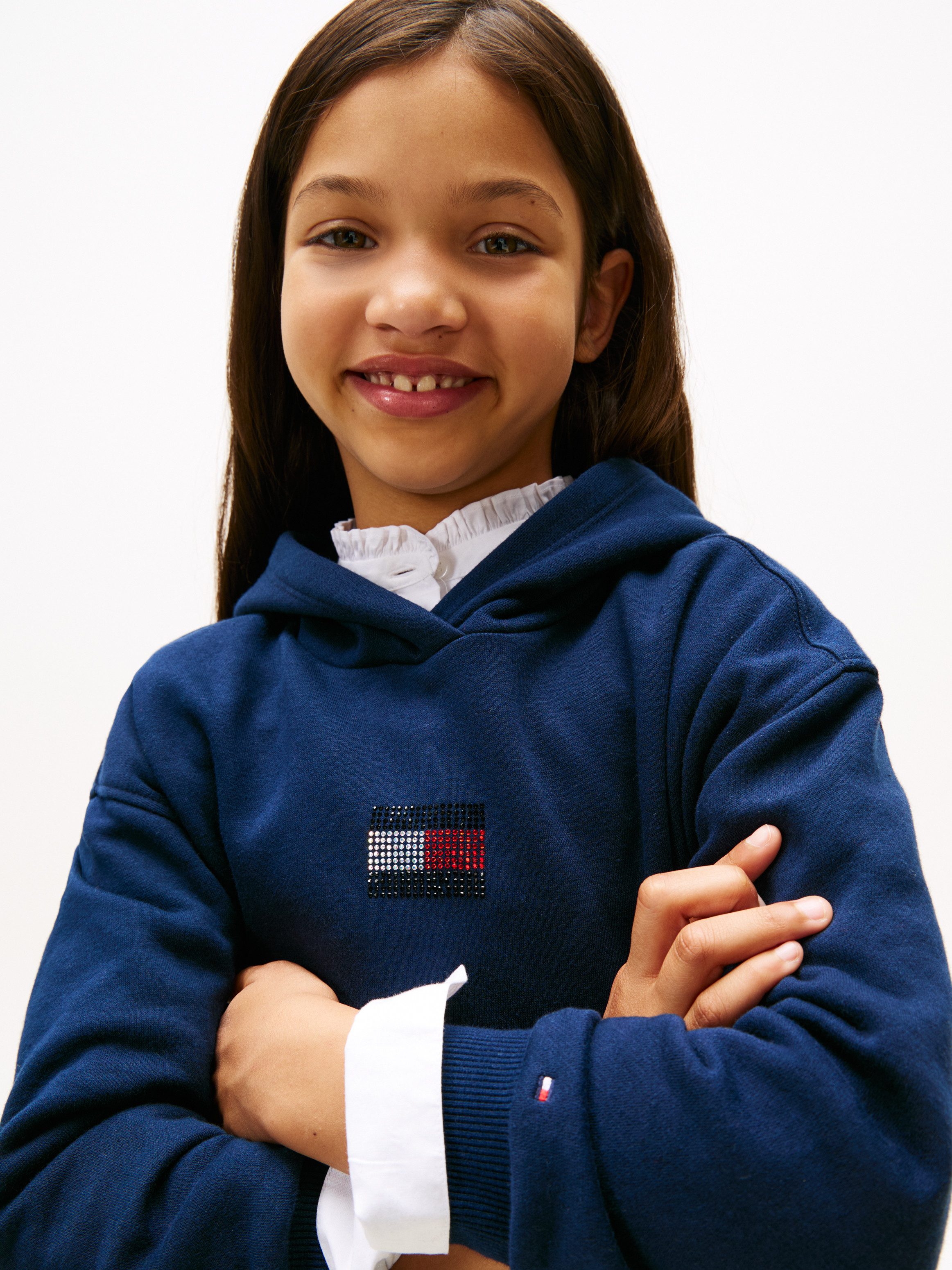 Tommy Hilfiger Kapuzensweatshirt RHINE STONE FLAG HOODIE Kinder bis 16 Jahre