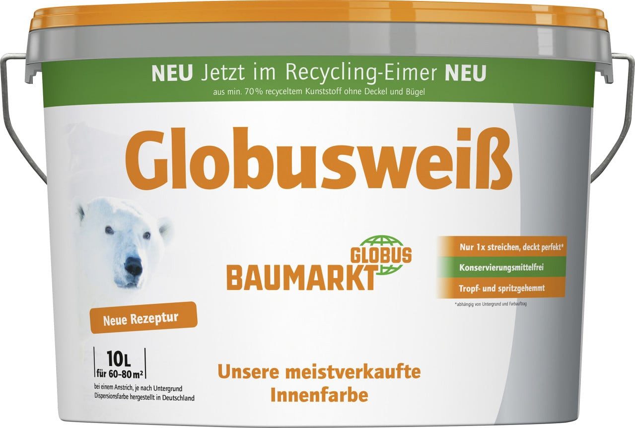 Globus Baumarkt Wandfarbe Globusweiß Wandfarbe matt konservierungsmittelfrei