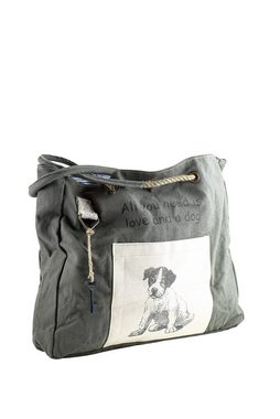 COLLEZIONE ALESSANDRO Schultertasche Hund, aus Stoff mit Seilhenkel und Hunde Motiv
