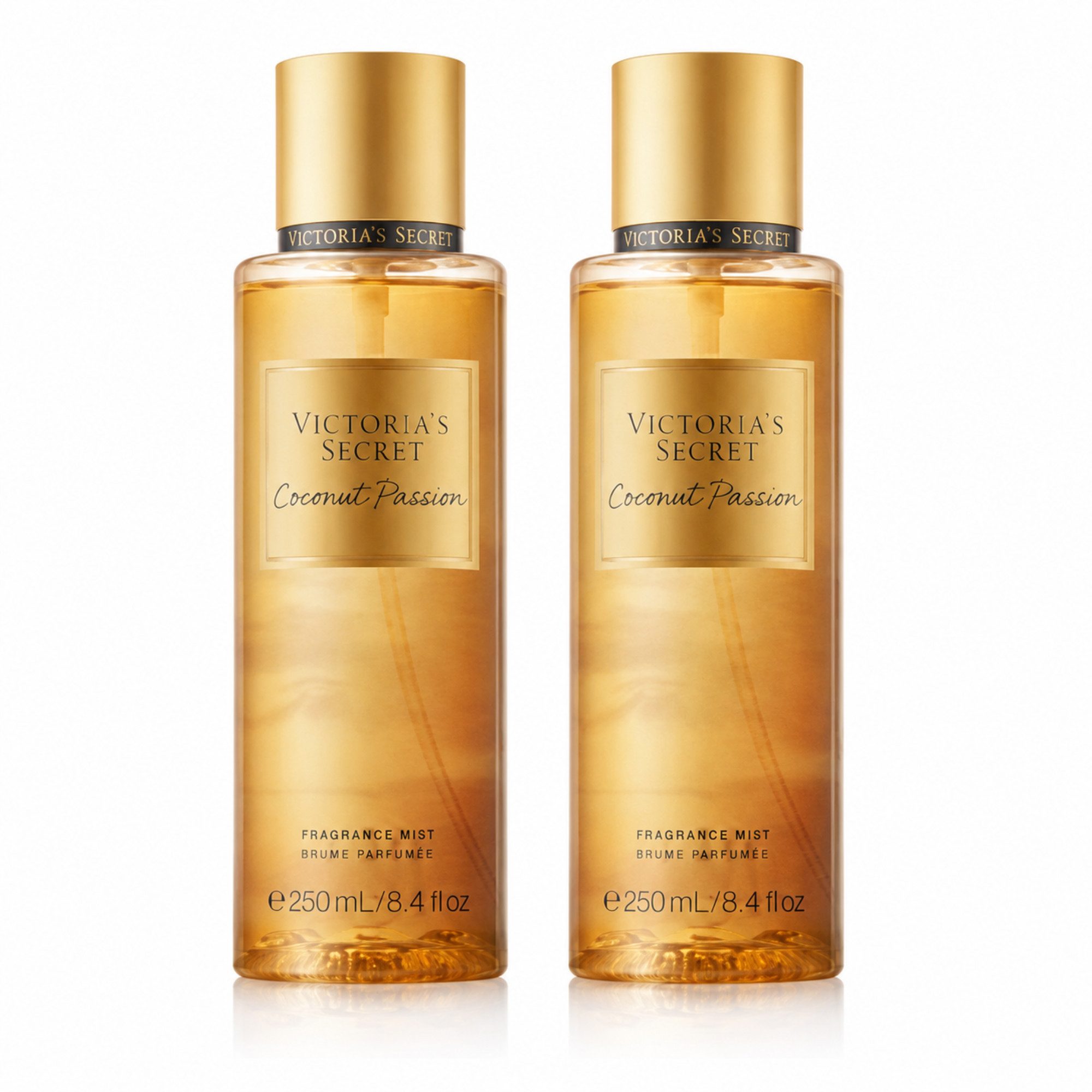 Victorias Secret Duft-Set Coconut Passion Fragrance Mist 2 x 250 ml Doppelpack Body Spray, Kokos- und Vanilleduft im Vorteilspack