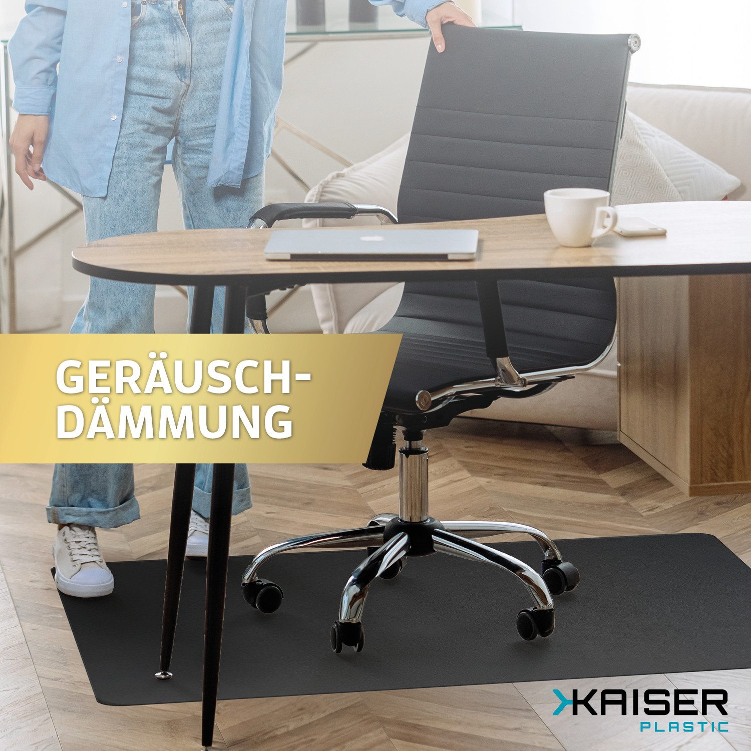 LP projekt Bodenschutzmatte Transparent – Kratzfest & Rutschfest für Bürostuhl, Erhältlich in 74×120 cm, 90×120 cm, 115×135 cm, 117×153cm & 117×180 cm, Schutzunterlage fürs Büro – Langlebig, Leise & Pflegeleicht