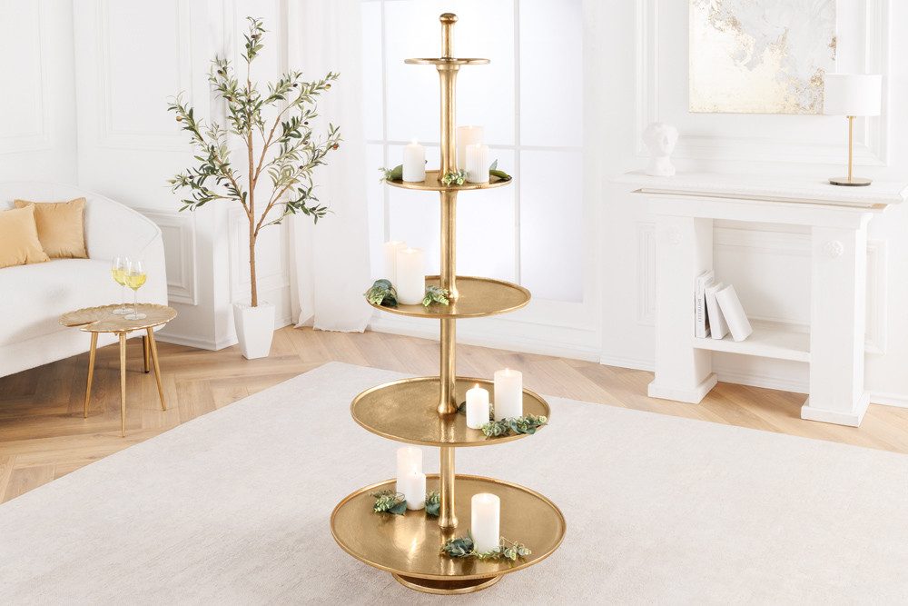 riess-ambiente Dekoetagere ABSTRACT 150cm gold (5-stöckig) (Einzelartikel, 1 St), Esszimmer · Metall · für Deko, Gläser, Süßigkeiten · 5 Etagen · Design