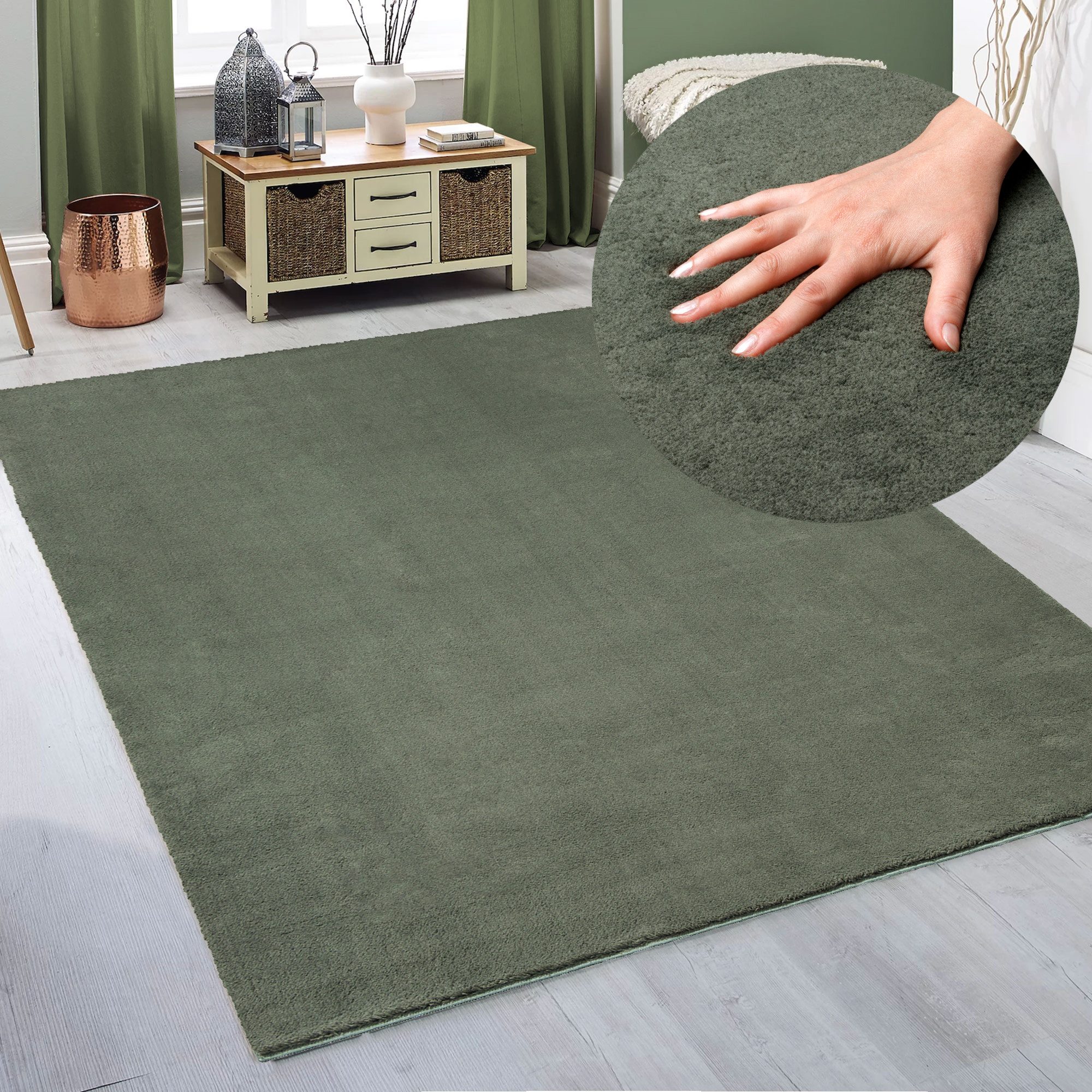 my home Teppich Arabell, Kunstfellteppich, rechteckig, günstig online kaufen