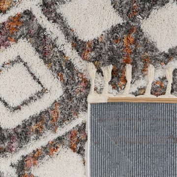 Hochflor-Teppich Wohnzimmer Boho Stil Skandinavische Optik Teppich, Paco Home, Läufer, Höhe: 34 mm