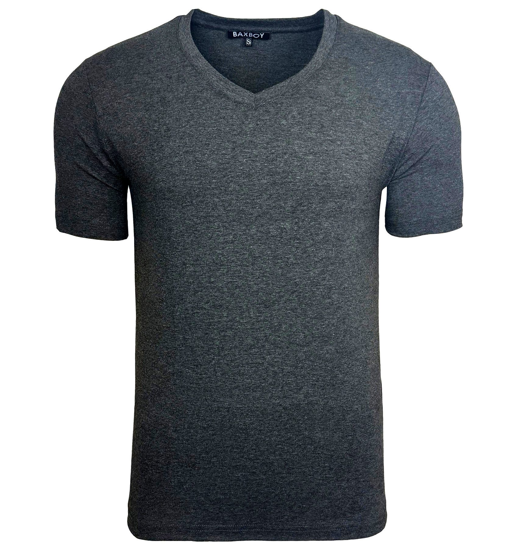Baxboy T-Shirt Baxboy tiefer V-Ausschnitt Uni günstig online kaufen