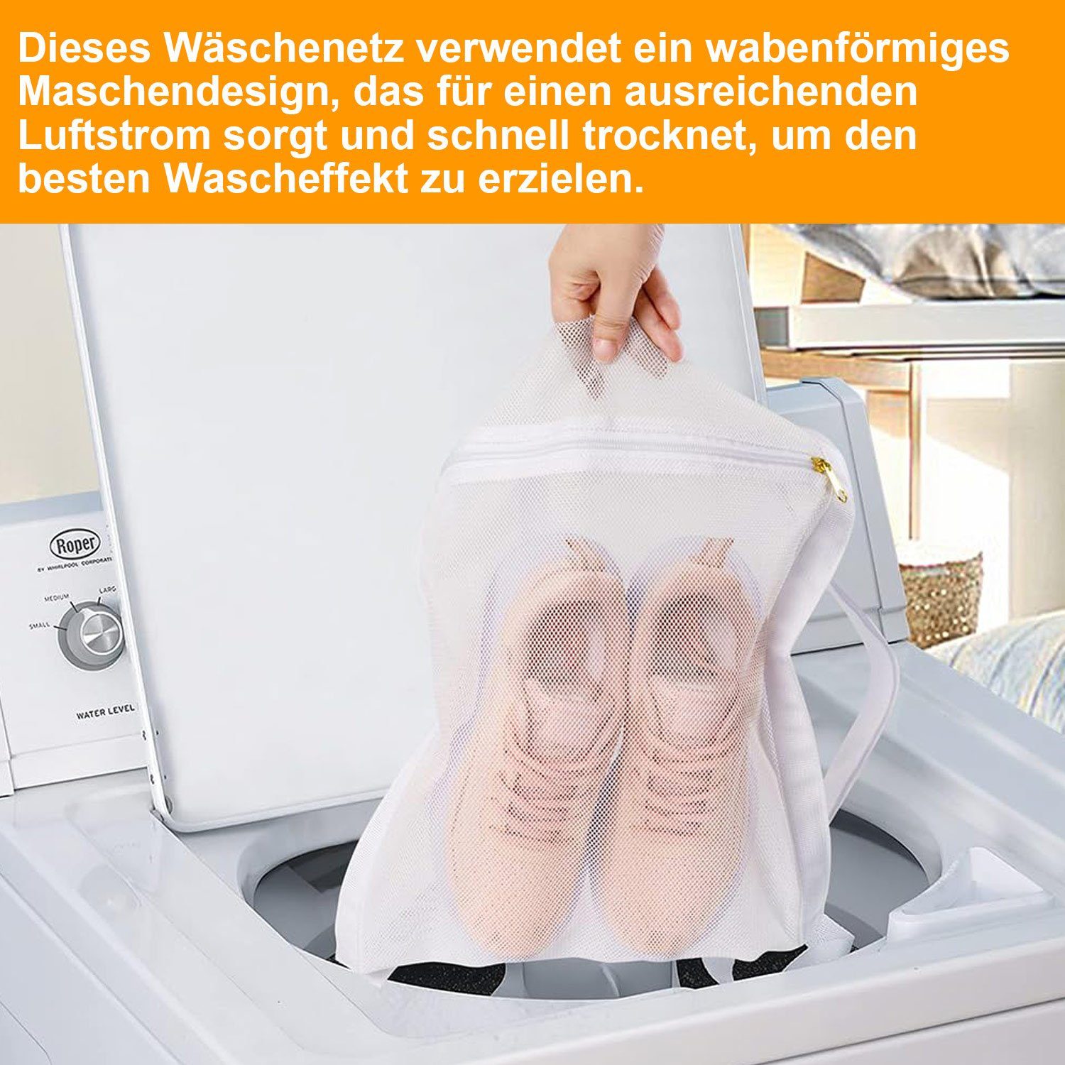 Für TrocknerWaschmaschine,(2-St) Wäschesäckchen Wäschenetz Daisred 2 Sneaker Stück